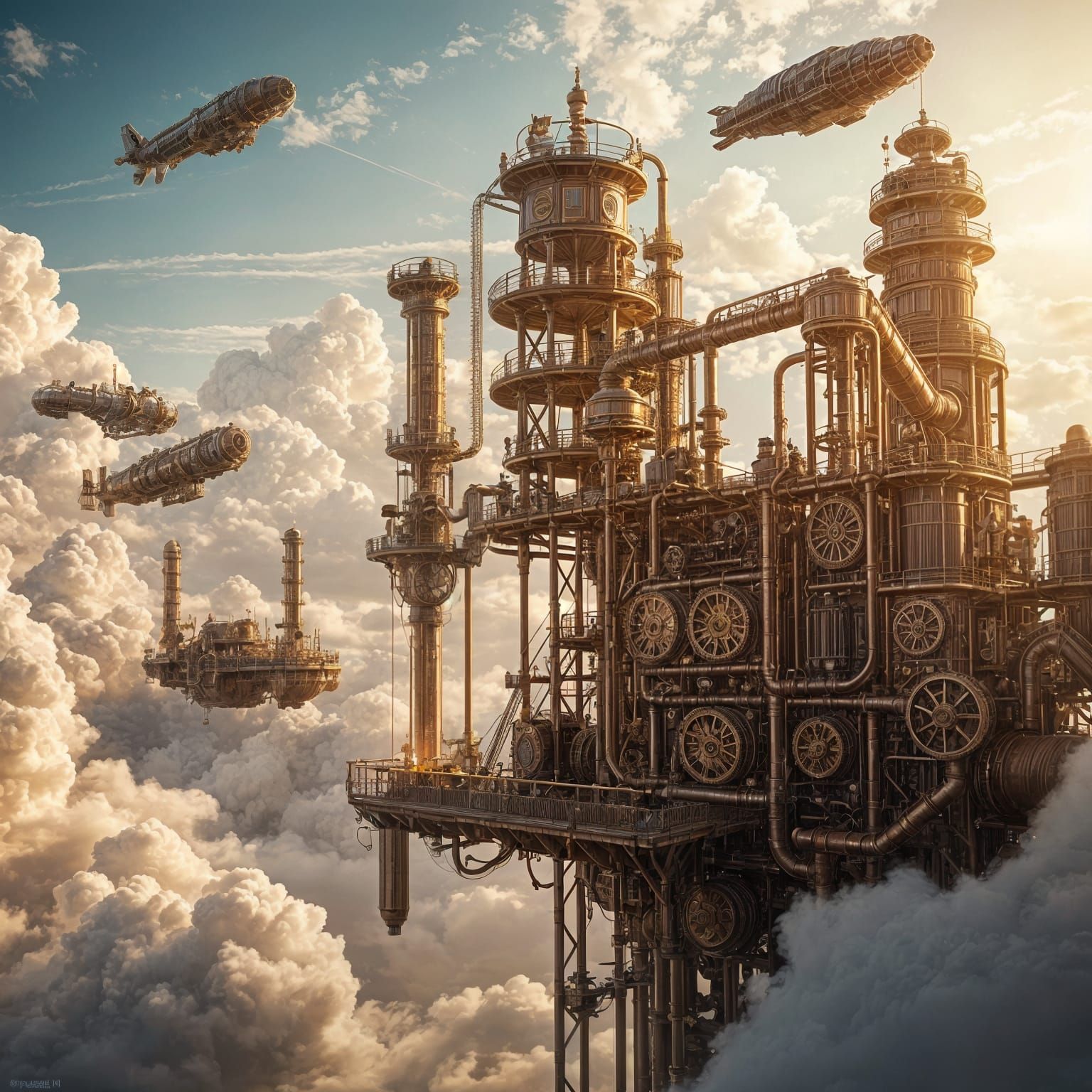 Industrial Whimsy in the Clouds: A Steampunk Honey Factory M...