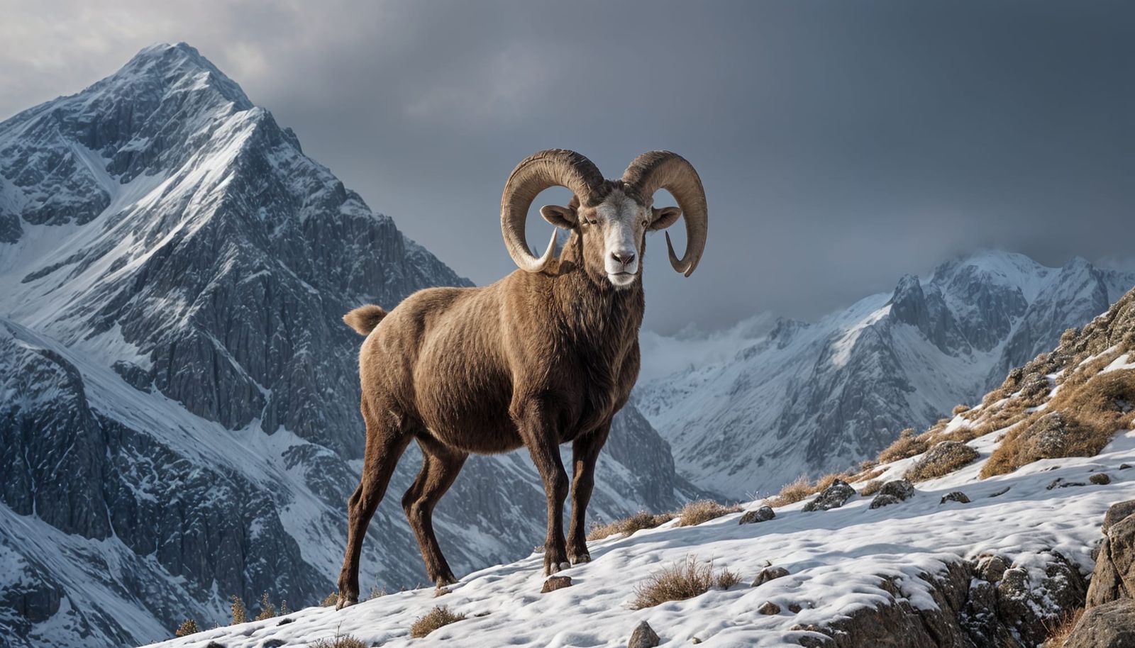 Majestic Winter Valley in Impasto Oil Style