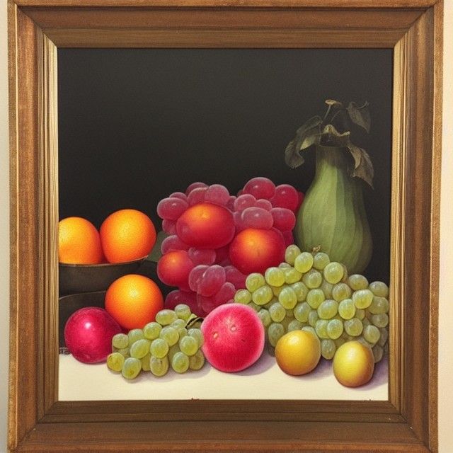 Watercolor Still Life with Assorted Fruits