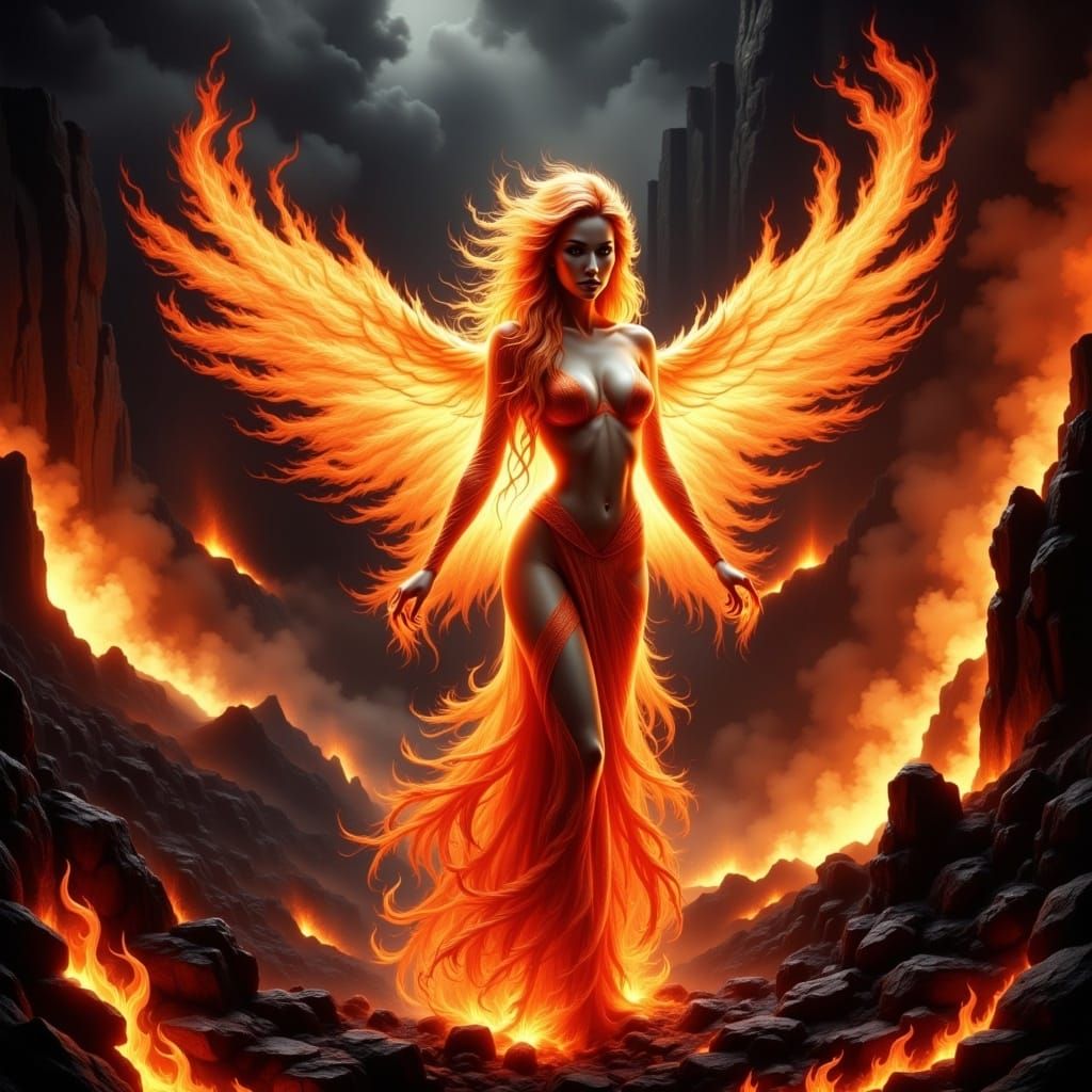 Ethereal Fire Sprite in Volcanic Kingdom