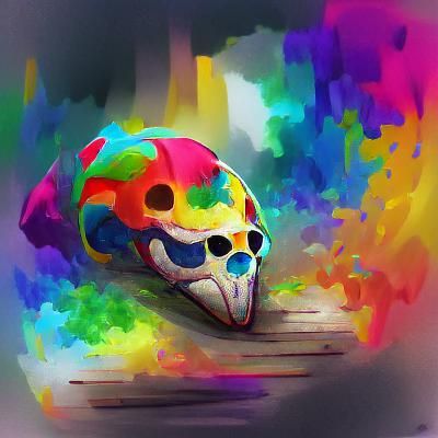 Vibrant and Intricate Colorful Skull Design