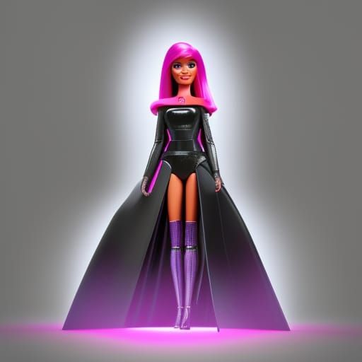 Barbie Vader in 3D Digital Art Style