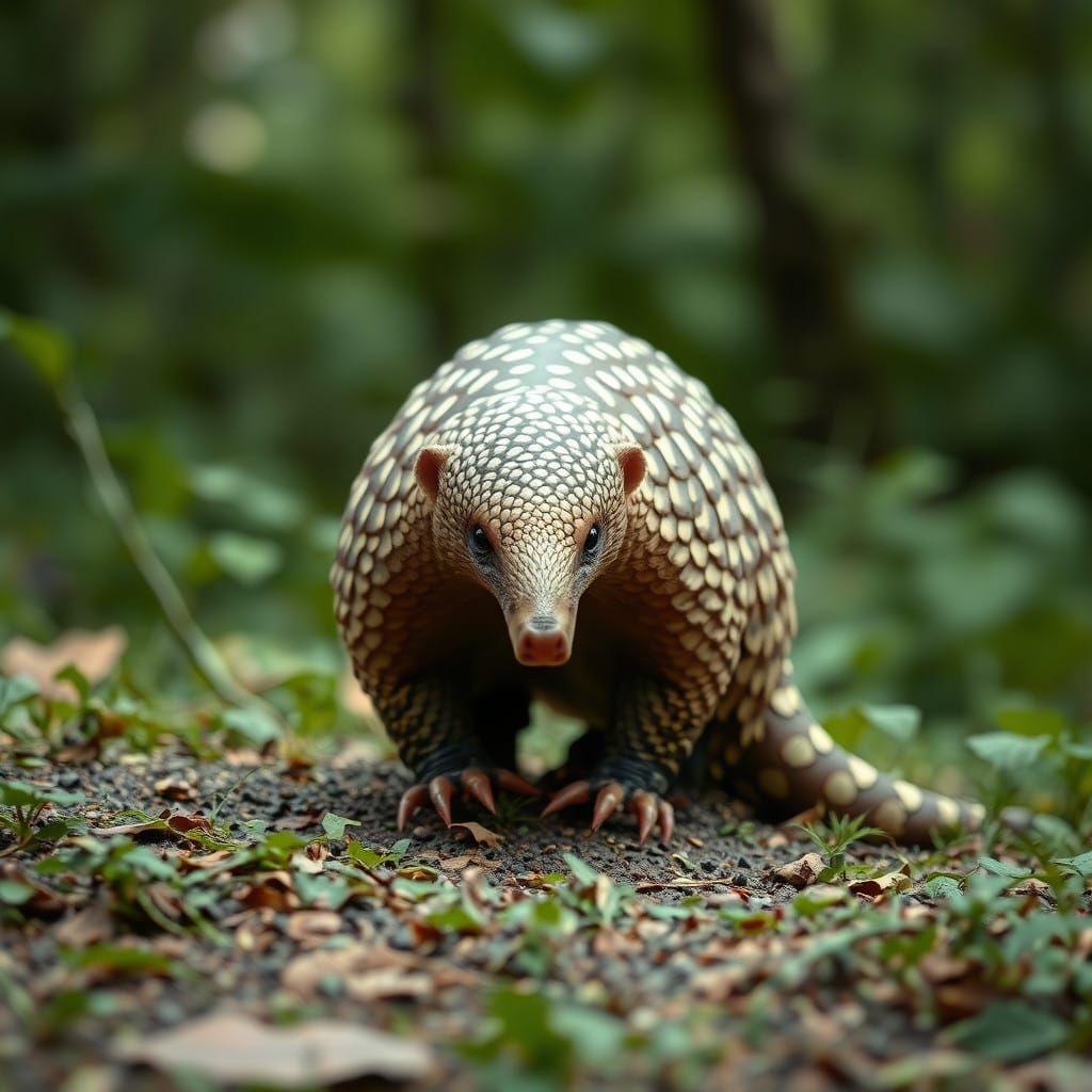 Wild Pangolin in Photorealistic Nature Setting