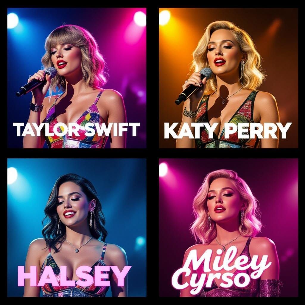 Pop Stars Concert Montage: Swift, Perry, Halsey, Cyrus
