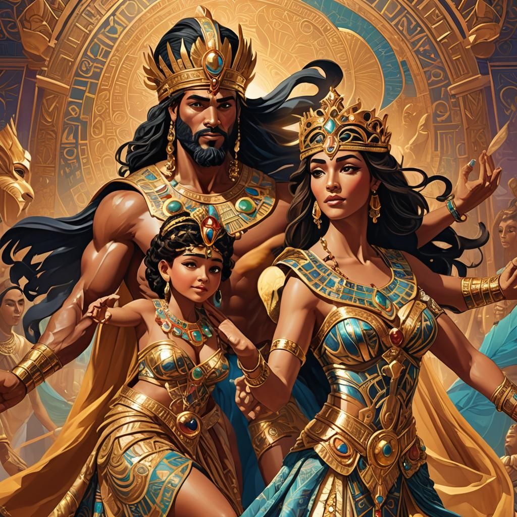 Hercules Dances with a Princess: Mythological Digital Art