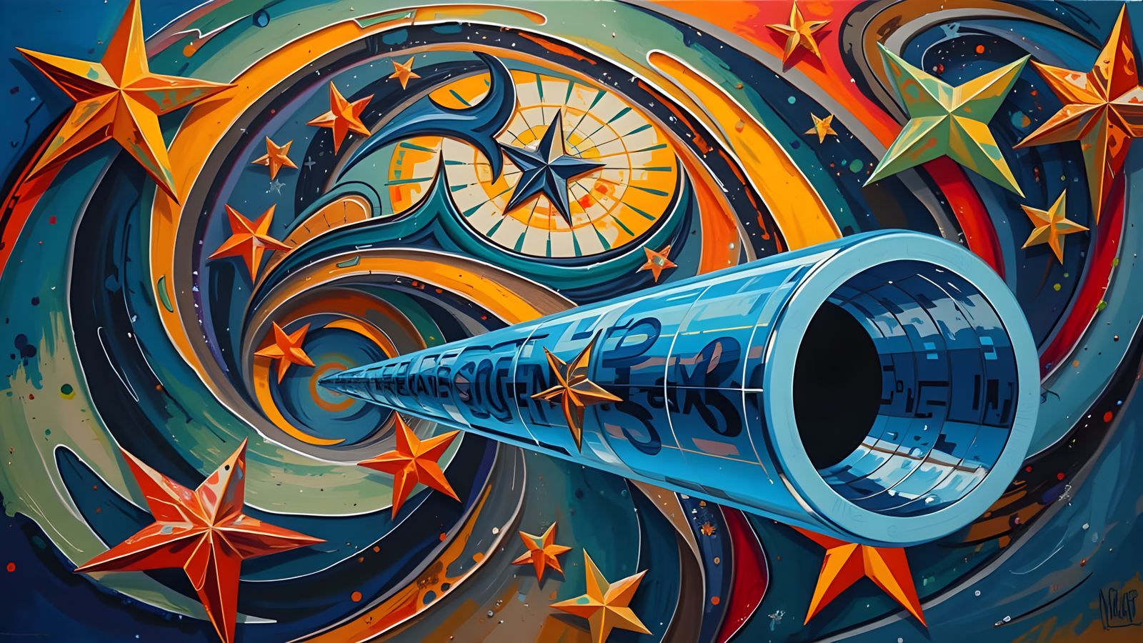 Multifaceted Cosmic Dance in Impasto Oil