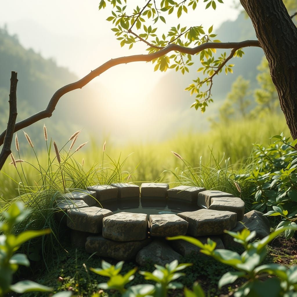 Deep Well of Wisdom: AI-Generated Digital Art