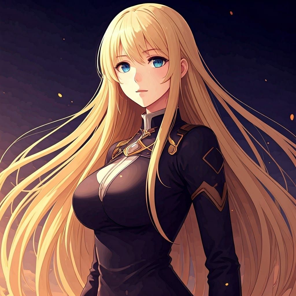 Stunning Anime-Inspired Portrait of a Tall Blonde Beauty