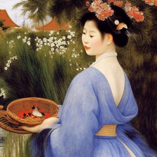 Madame Butterfly in Chinese Garden: Renaissance Impressionis...