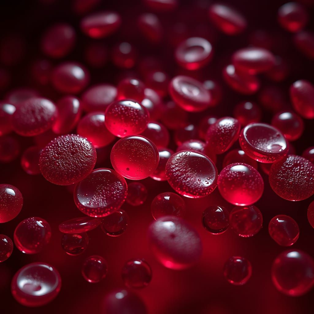 Microscopic Platelets in Blood-Red Fluid