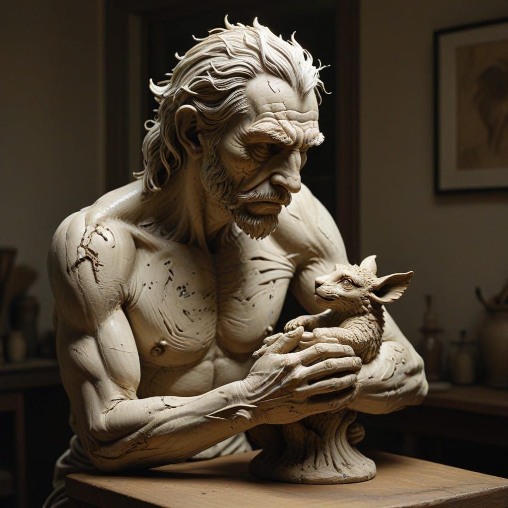 Hand-Sculpted Masterpiece of an Ancient Artisan