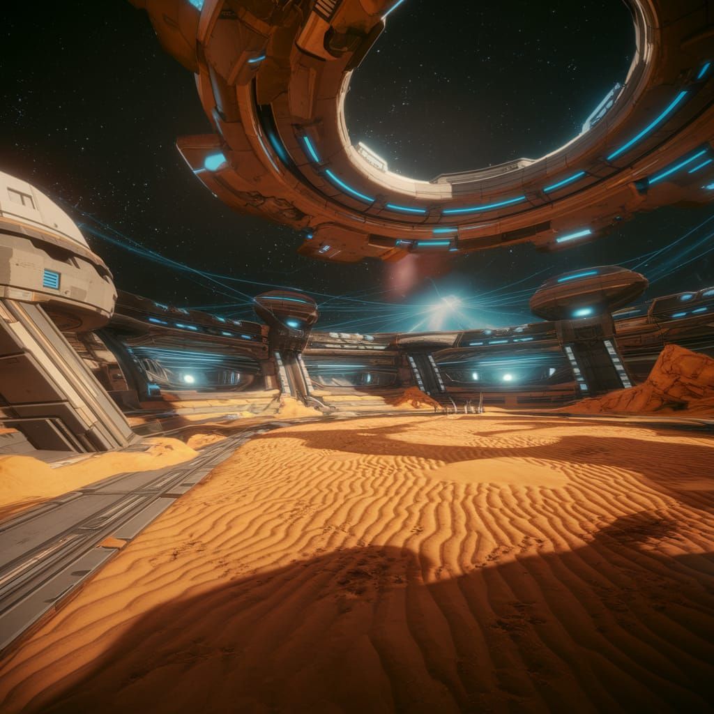 Interstellar Sandstorm Arena made with Ideogram 2a Turbo