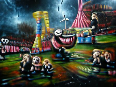 Dark Art: Fun Fair Madness in Oils