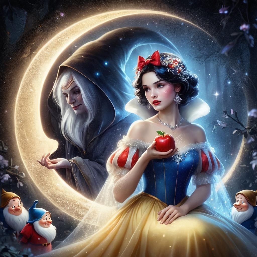 Snow white on the moon