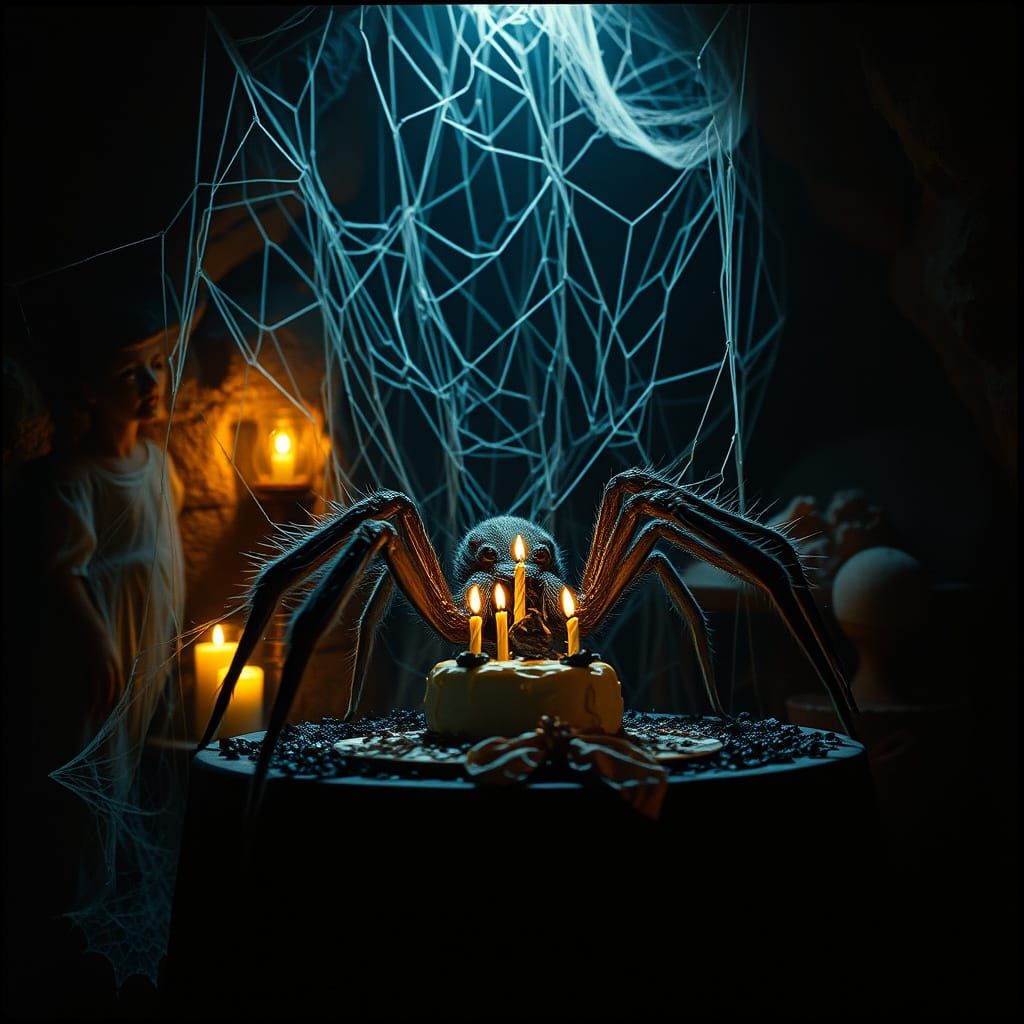 Spider's Spooky Birthday in a Cobweb Crypt