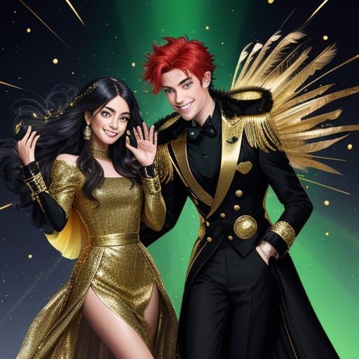 Figures with Flaming Hair, Emeralds, and Goose Feathers