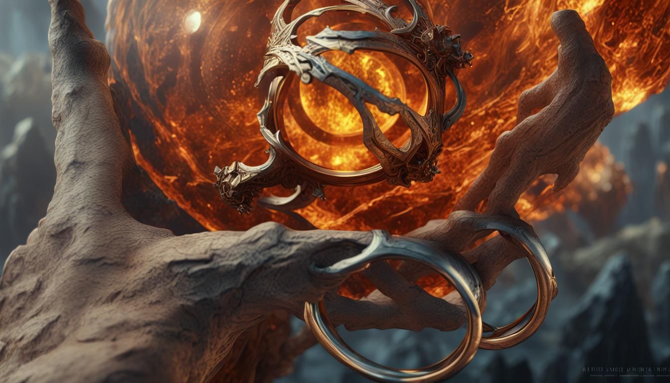 Amber Orb with Runes: Fantasy Concept Art