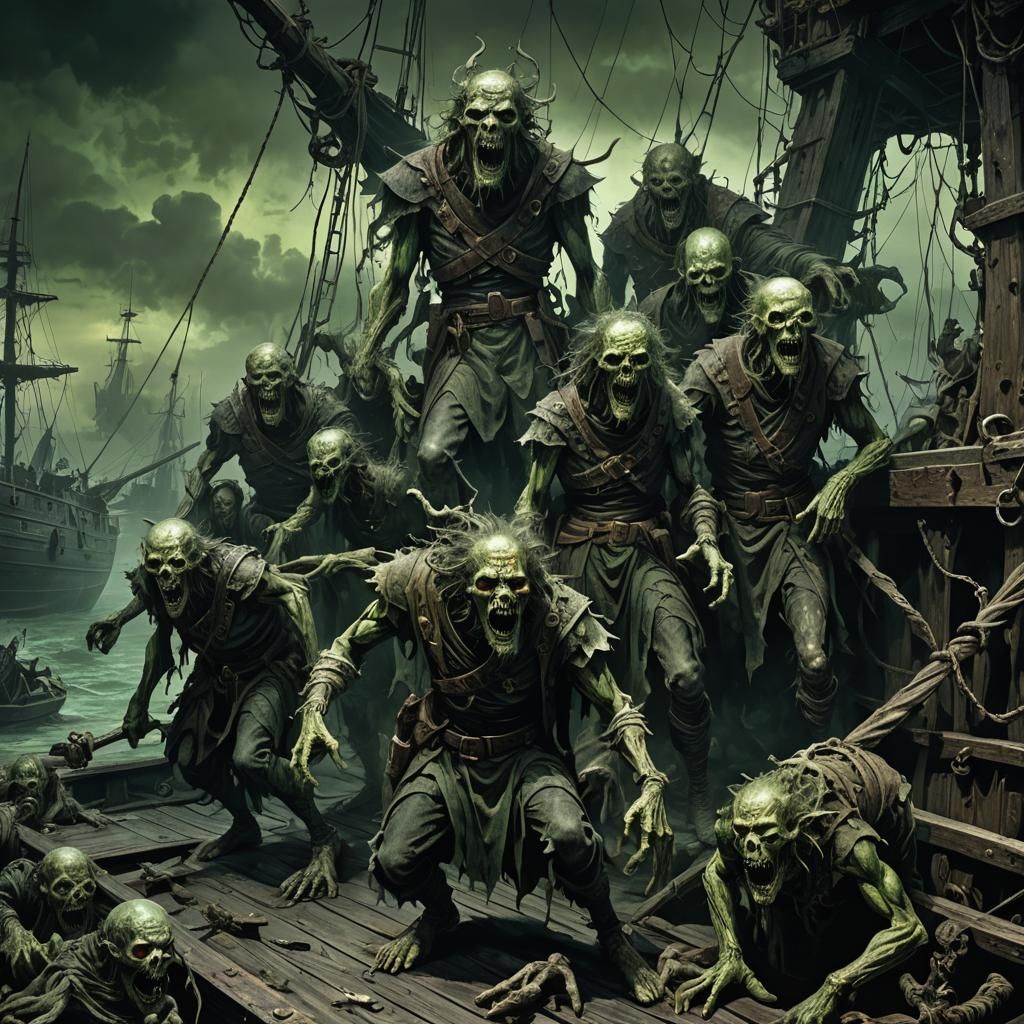 Grotesque War Goons on Decaying Ship Deck
