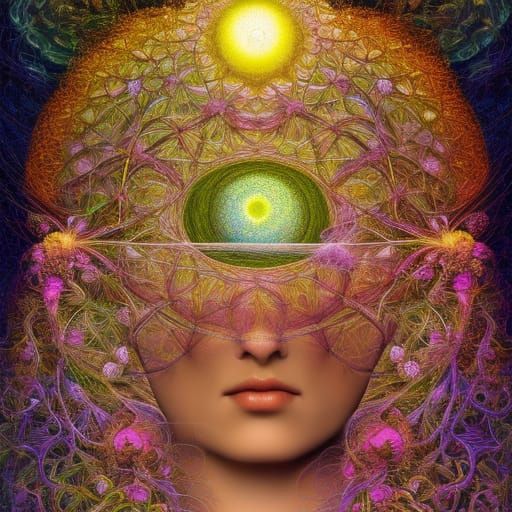 Brain Network in Warped Perspective: Digital Art