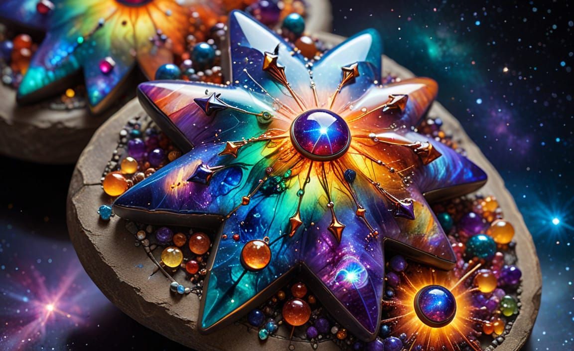 Iridescent Cosmic Portraits of Interconnected Star Clusters...