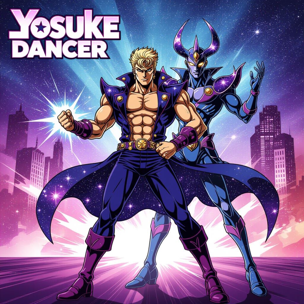 Jojo Style Hero Yosuke Yoshimoto with Cosmic Dancer Stand