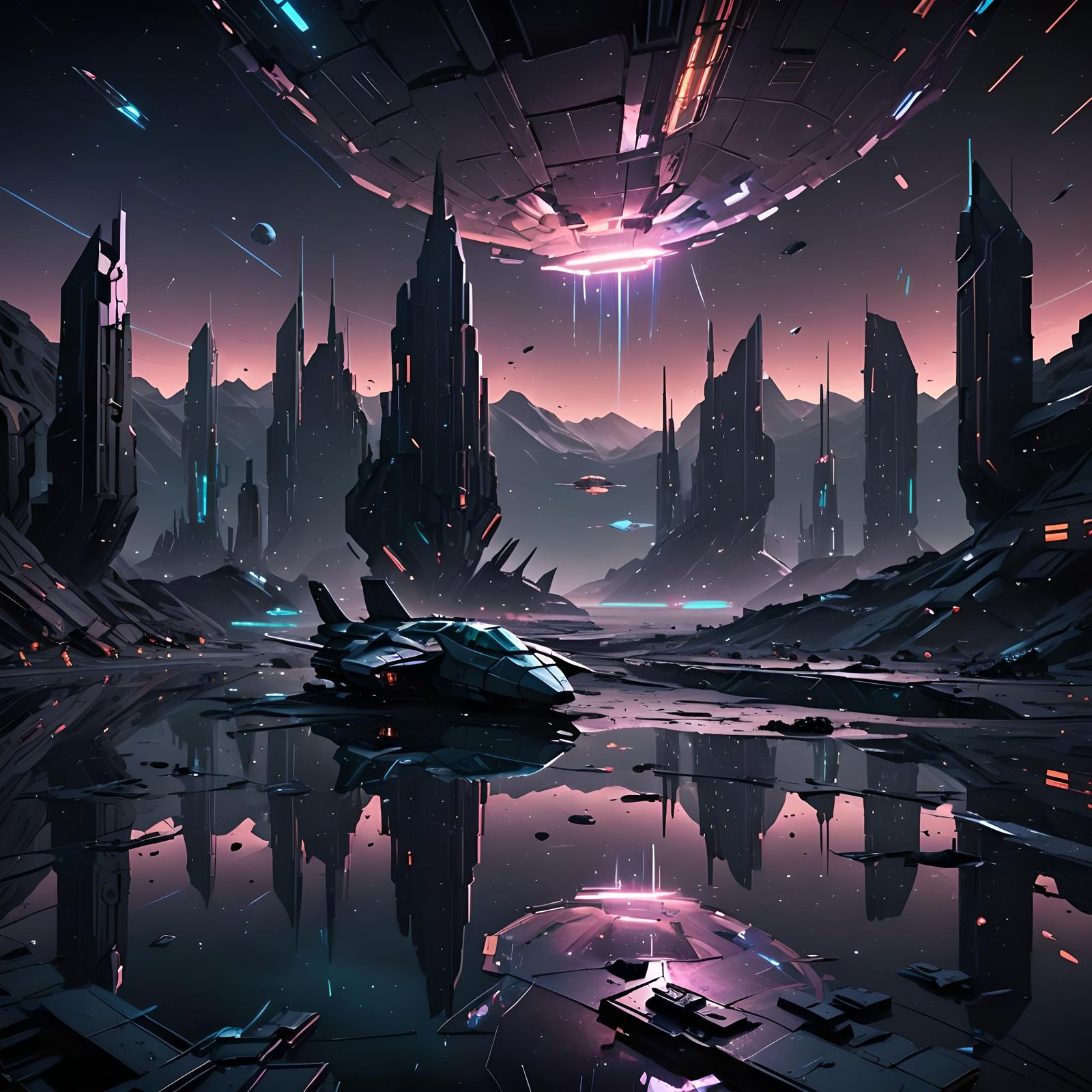 Lone Spaceship in Dark, Forgotten Galaxy