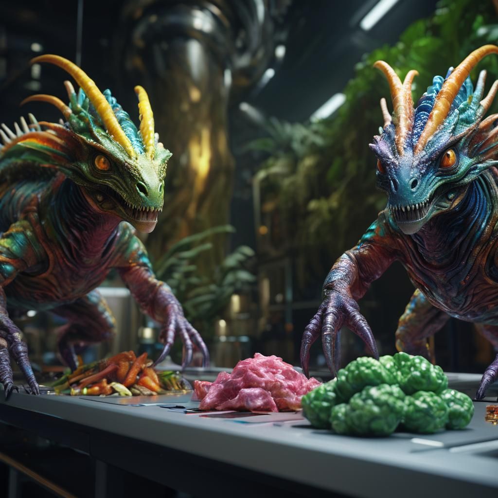 Exotic Creatures in a Bizarre 3D Render