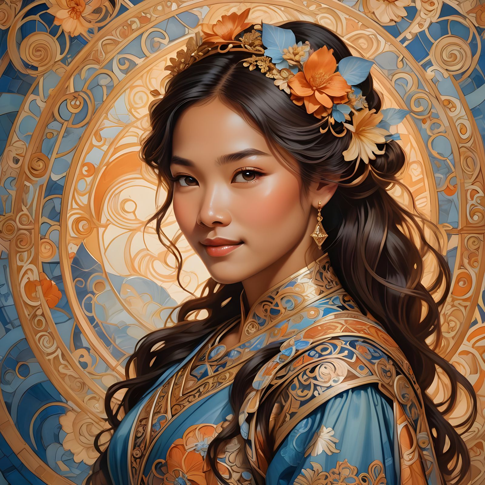 Ethereal Filipina Goddess in Renaissance Style