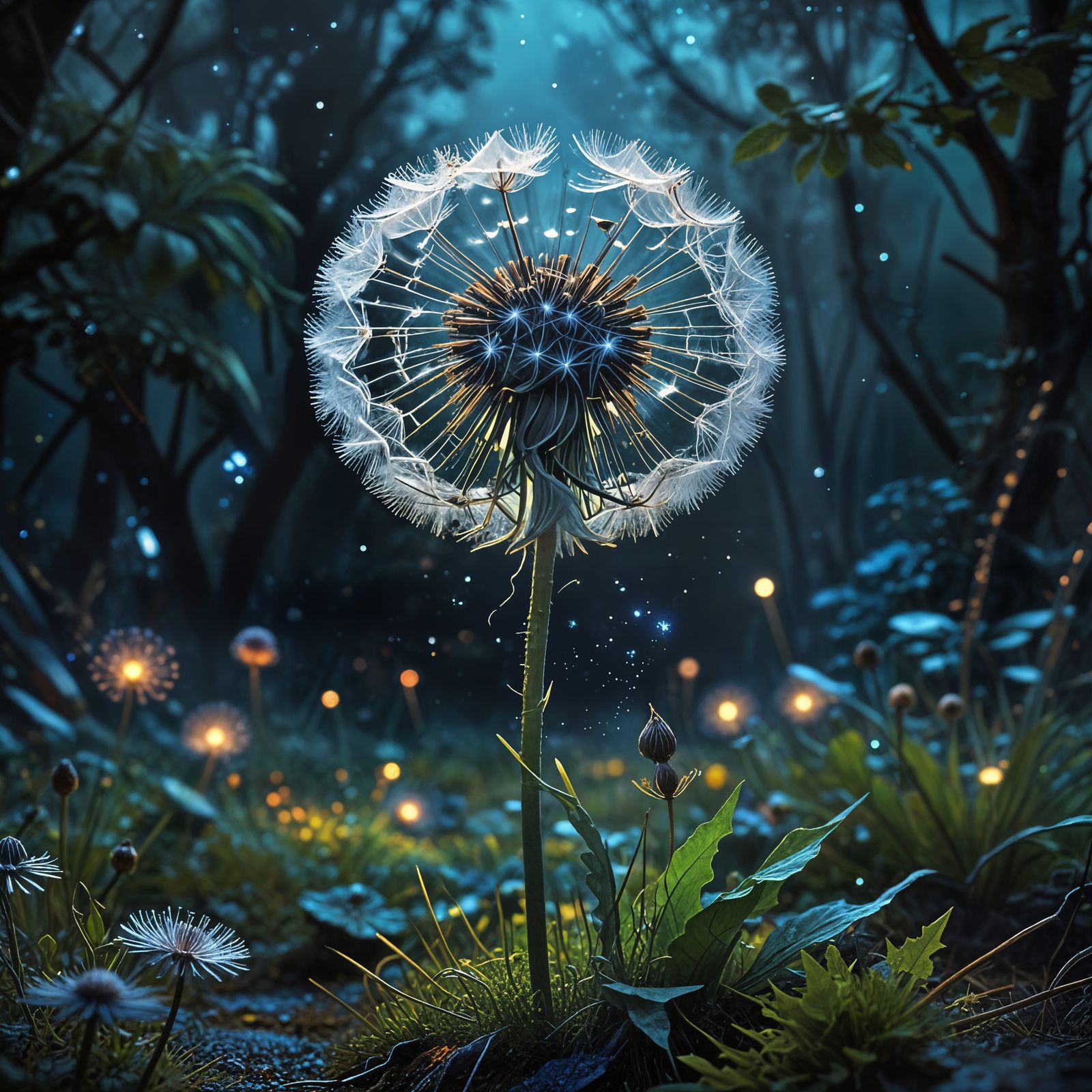 Ethereal Dandelion in Cosmic Realm