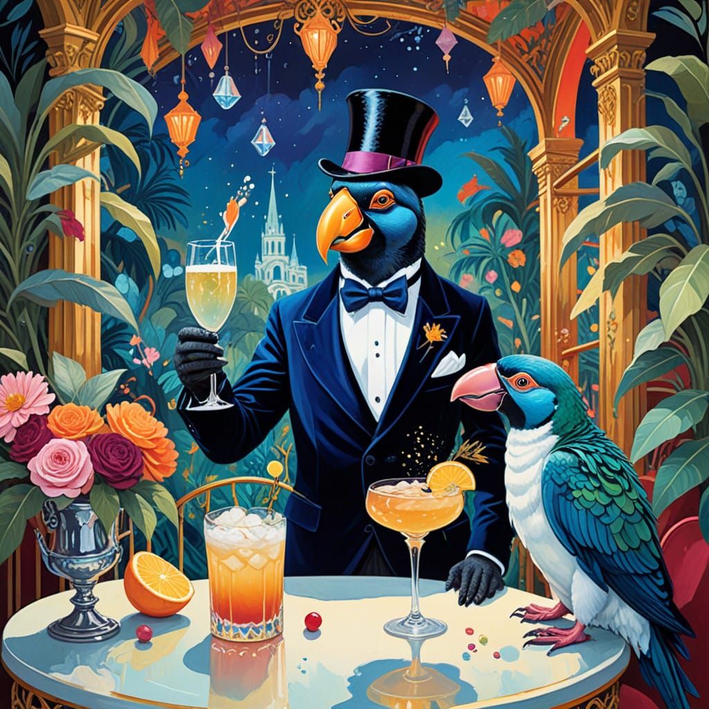 Whimsical Nightlife at Au Bar du Night Café, in a Dreamlike....