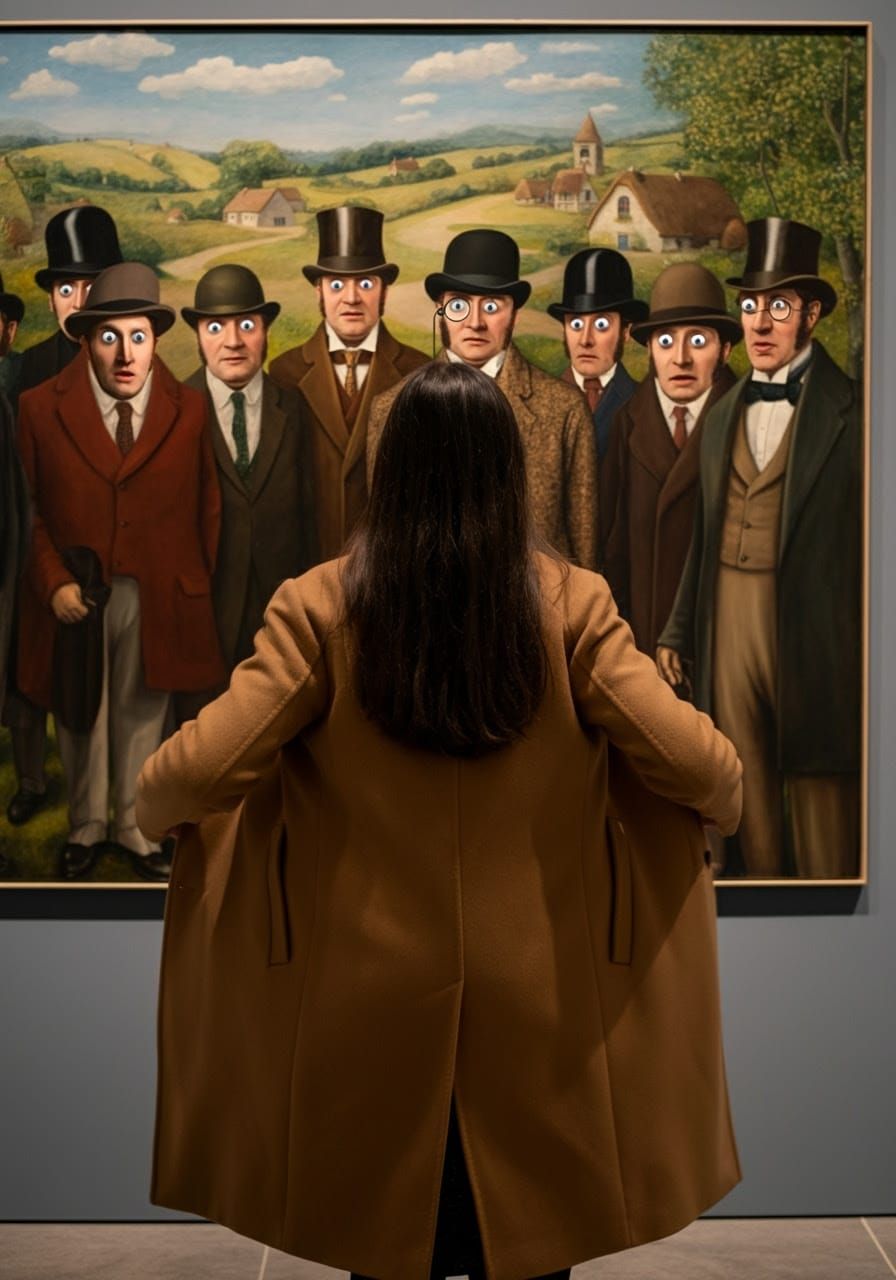 Woman Reacts to 19th-Century Painting with Wit and Charm