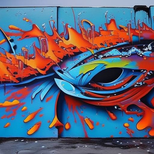 Dynamic Graffiti Explosion in Splash Art Style