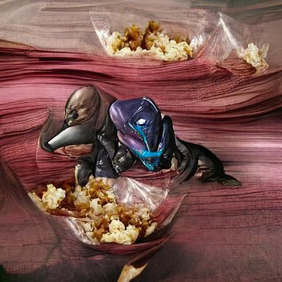 Sangheili Enjoying Popcorn
