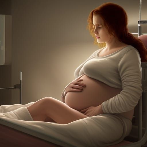 Childbirth Scene in a Hospital: Detailed Matte Painting