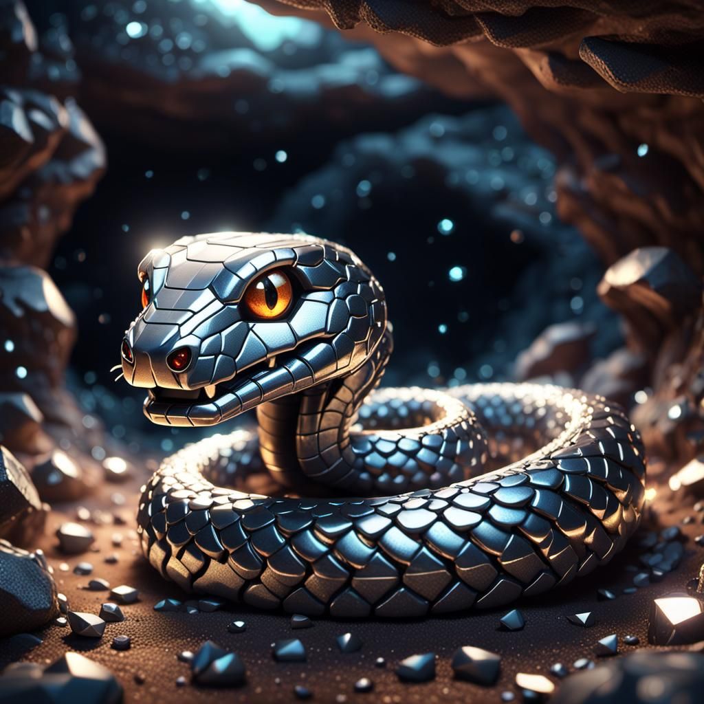 snake in a treasure cave