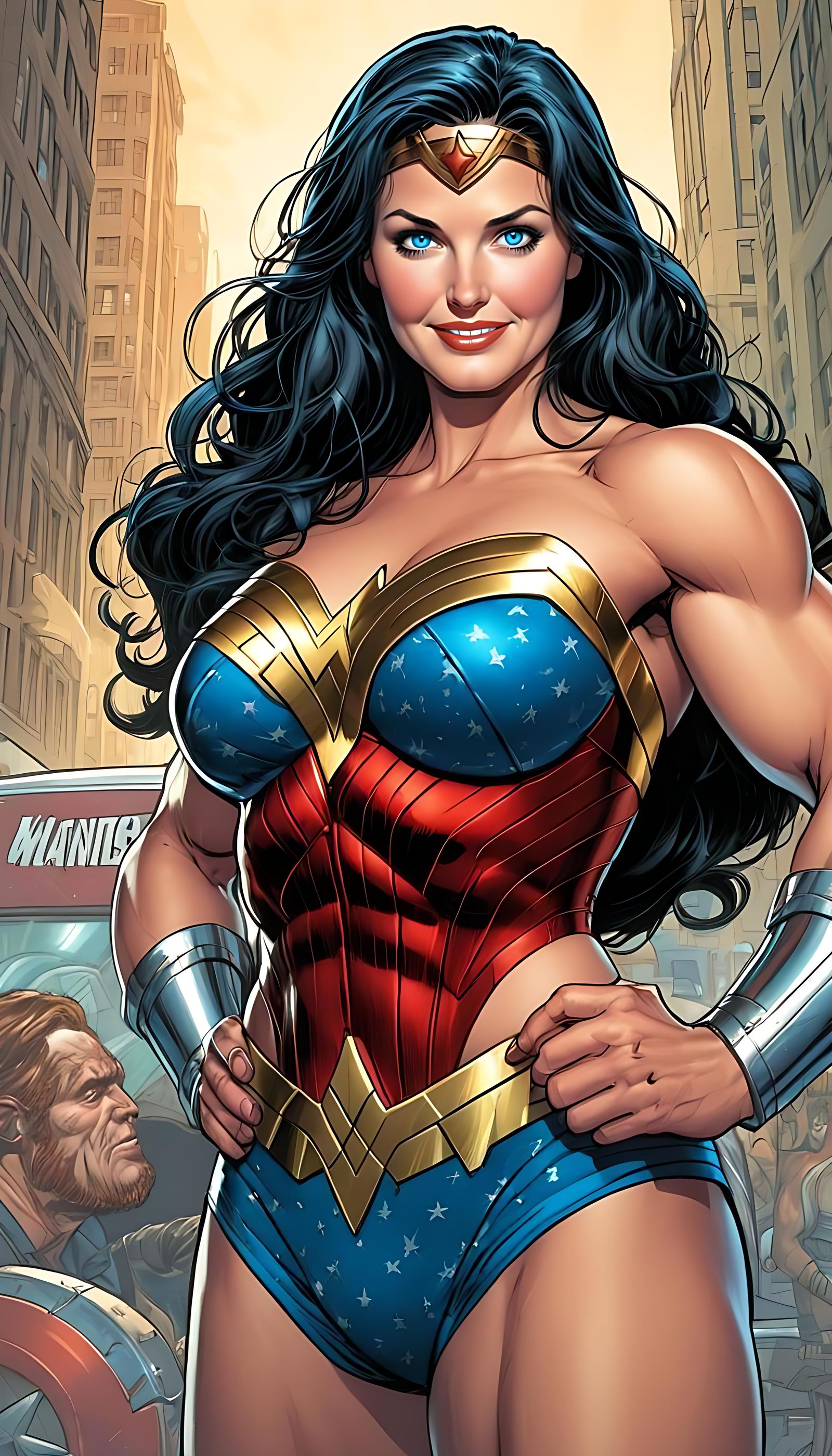 She-Hulk as Wonder Woman in Comic Book Art