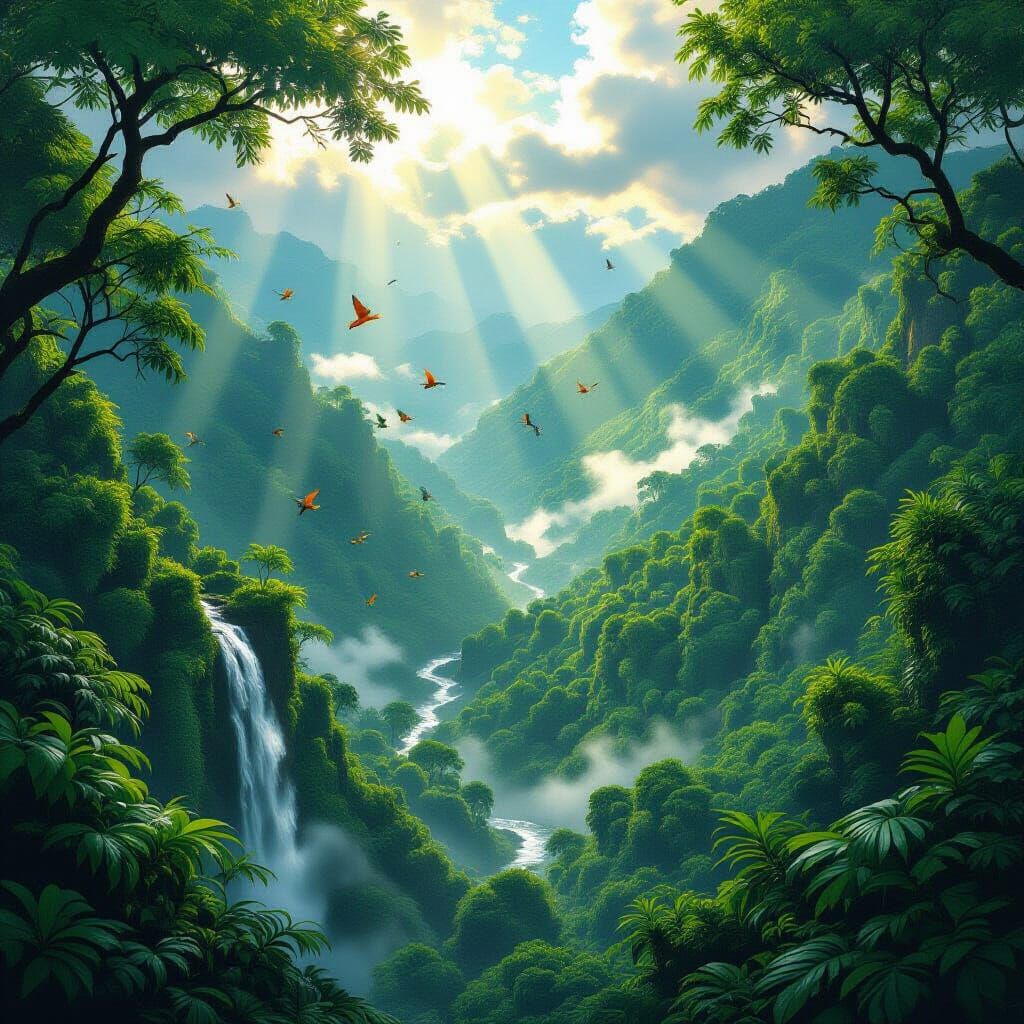 Lush El Yunque Rainforest: Cinematic Nature Scenery