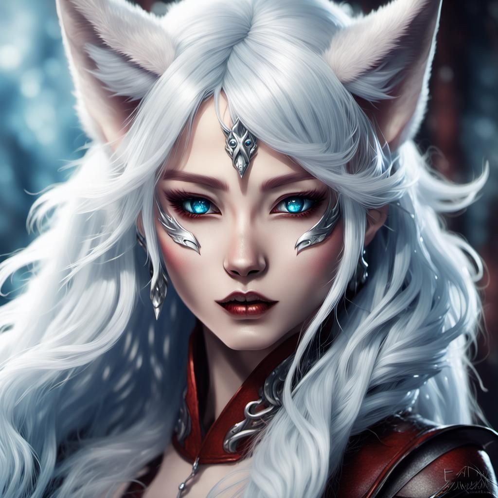 Anime-Inspired Portrait of a Kitsune in Fantasy Art