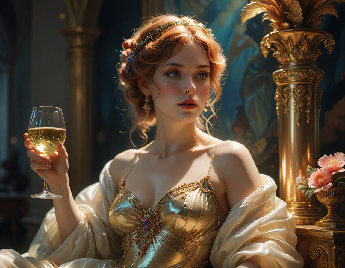 Harmonious Renaissance Portraiture in Hypermaximalist Style