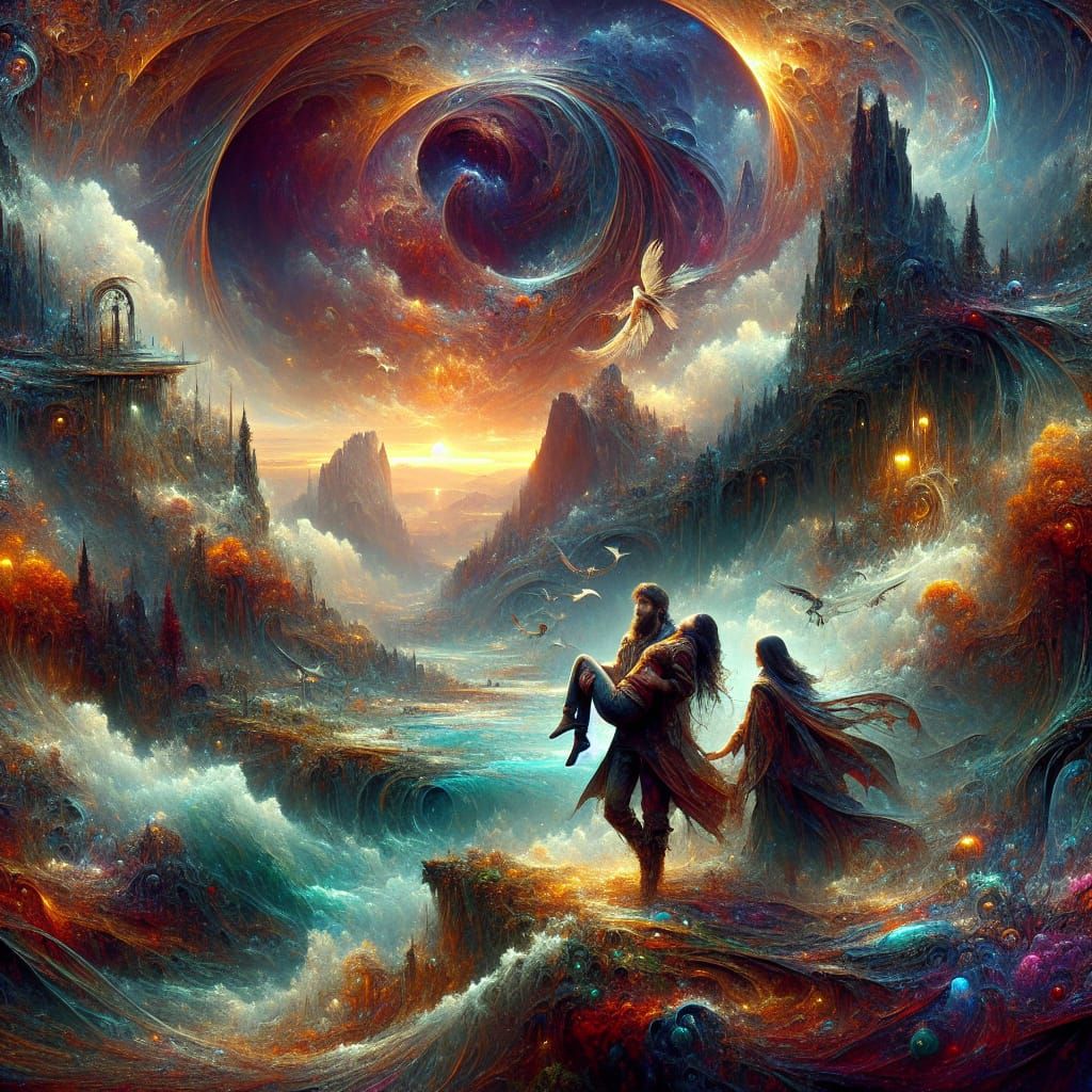 Fantasy Family Portrait in Detailed Digital Art