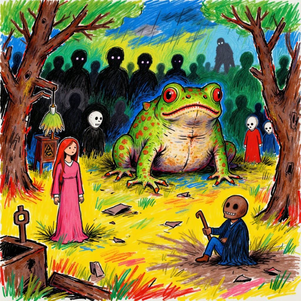 Giant Toad and Fox Bride Wedding in Forest