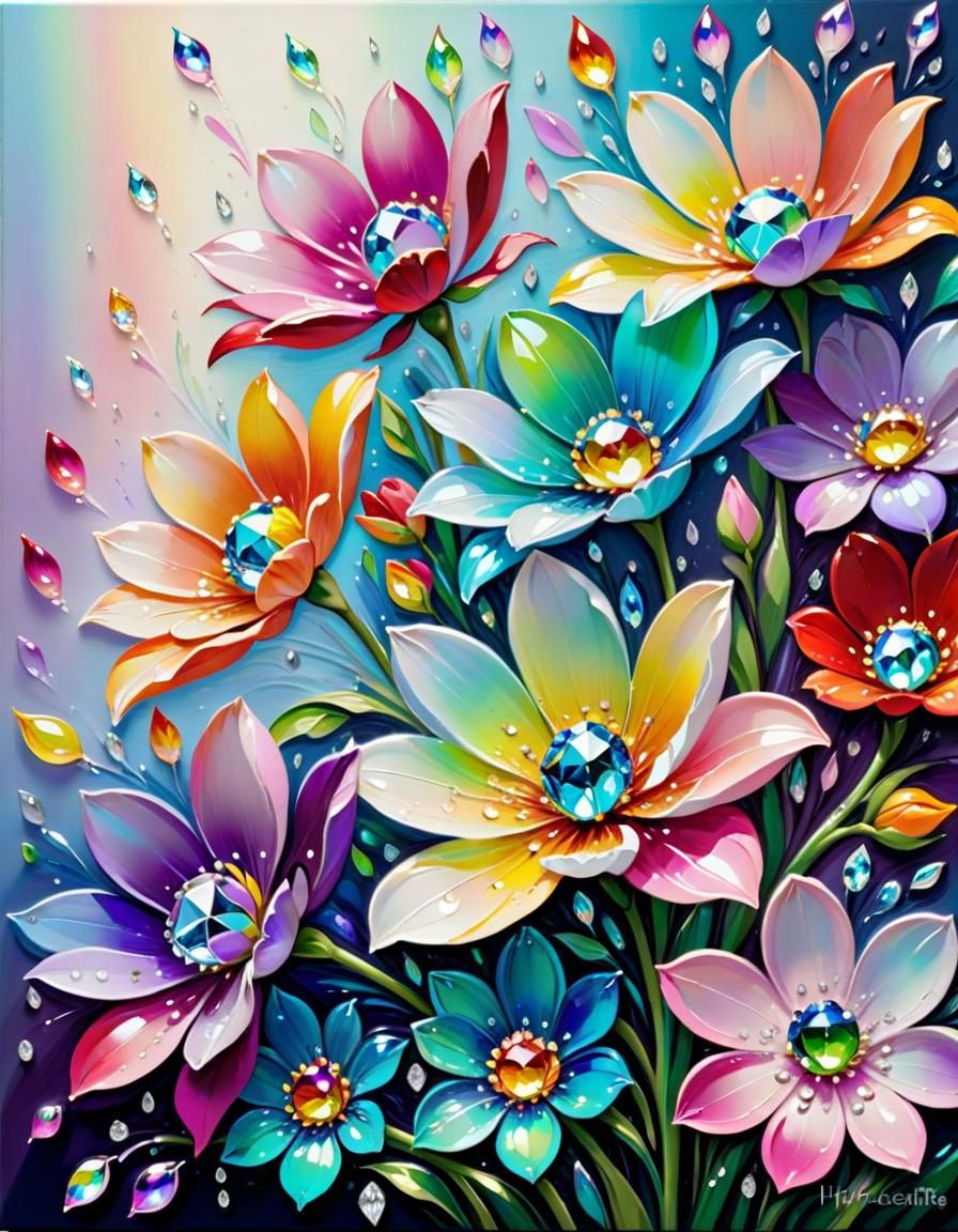 Spring Symphony: Hyperdetailed Flowers with Cloisonne Butter...