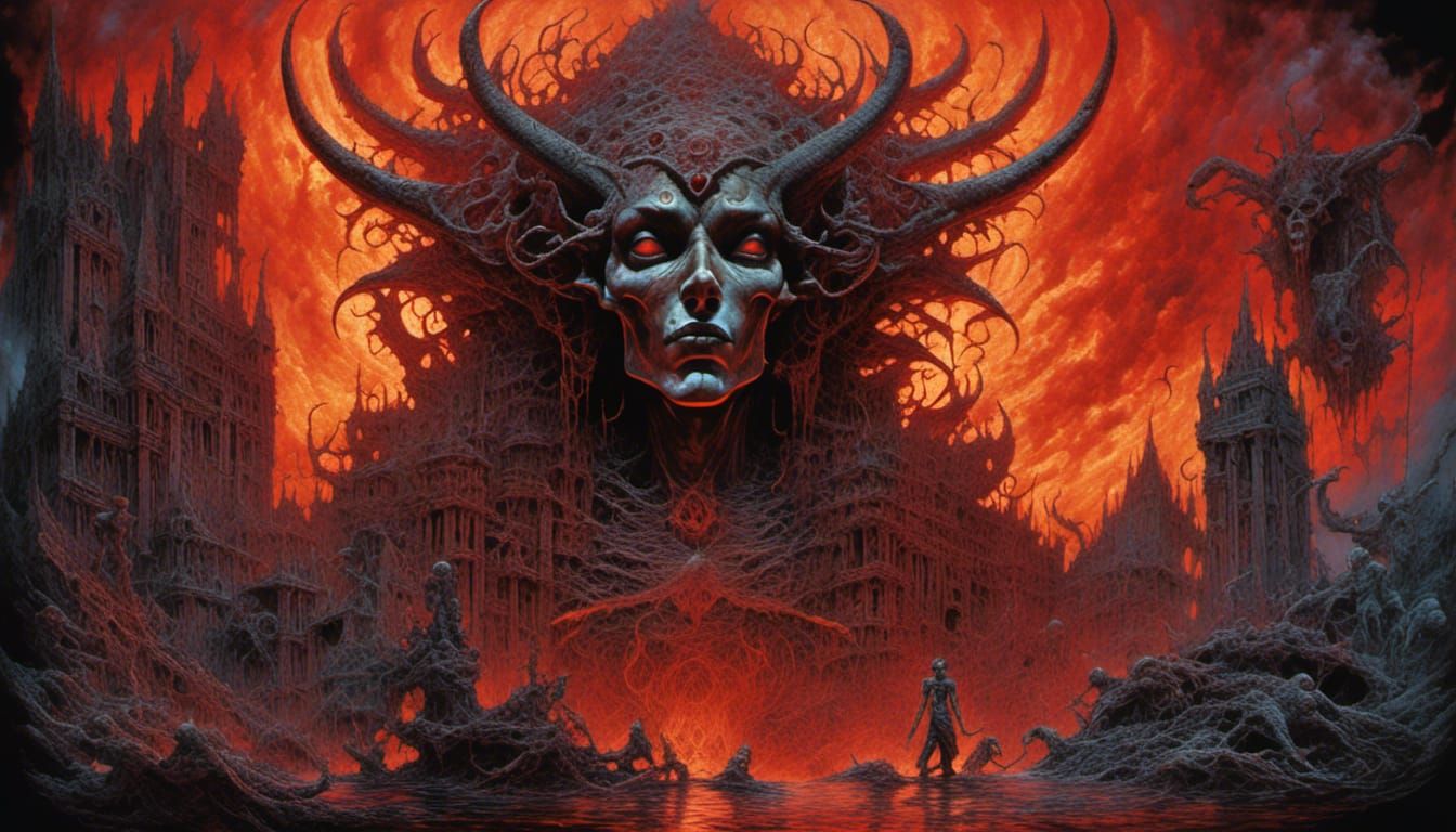 <lora:Style 196:1.0><Satanica Inferno:1.1>Ancient Mayan vampire<Beauty in devil form:1.2> color graded,warm colors, Dan ...