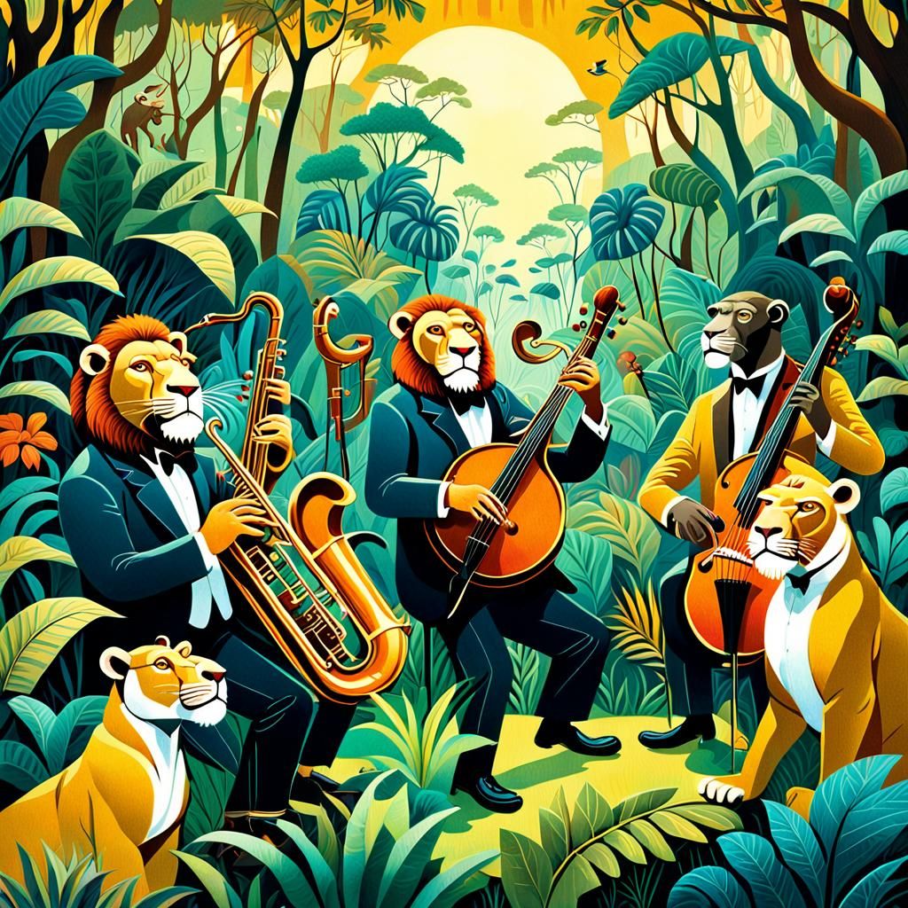 Jungle Jazz Band in Art Nouveau Style
