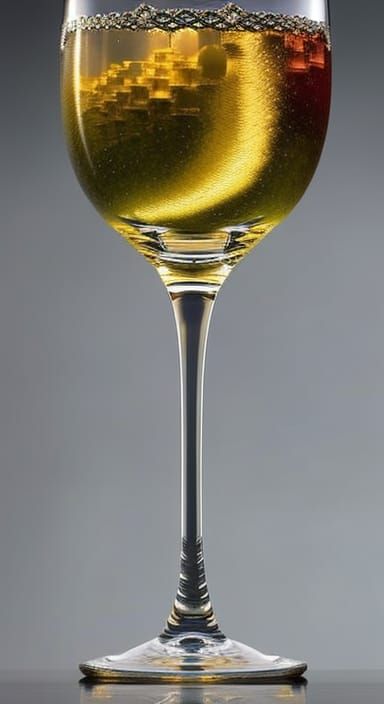 Wine Glass with Mosaic Stem in Ethereal Style