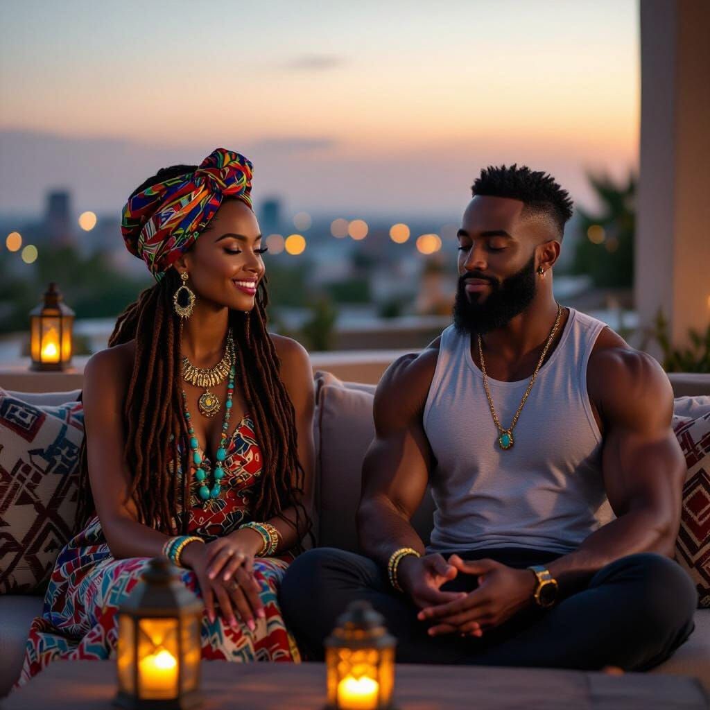 Twilight Serenity: A Couple's Intimate Moment