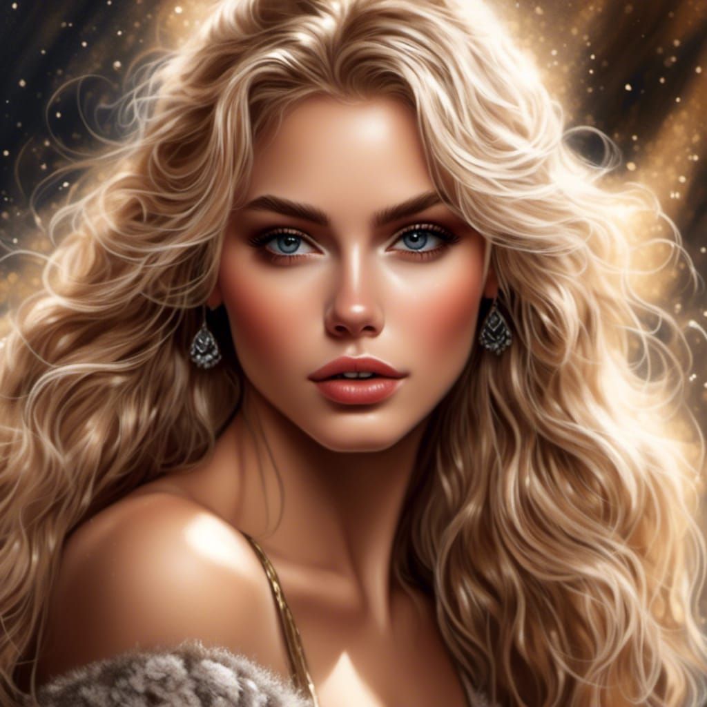 Hyperrealistic Portrait of a Woman in Bath