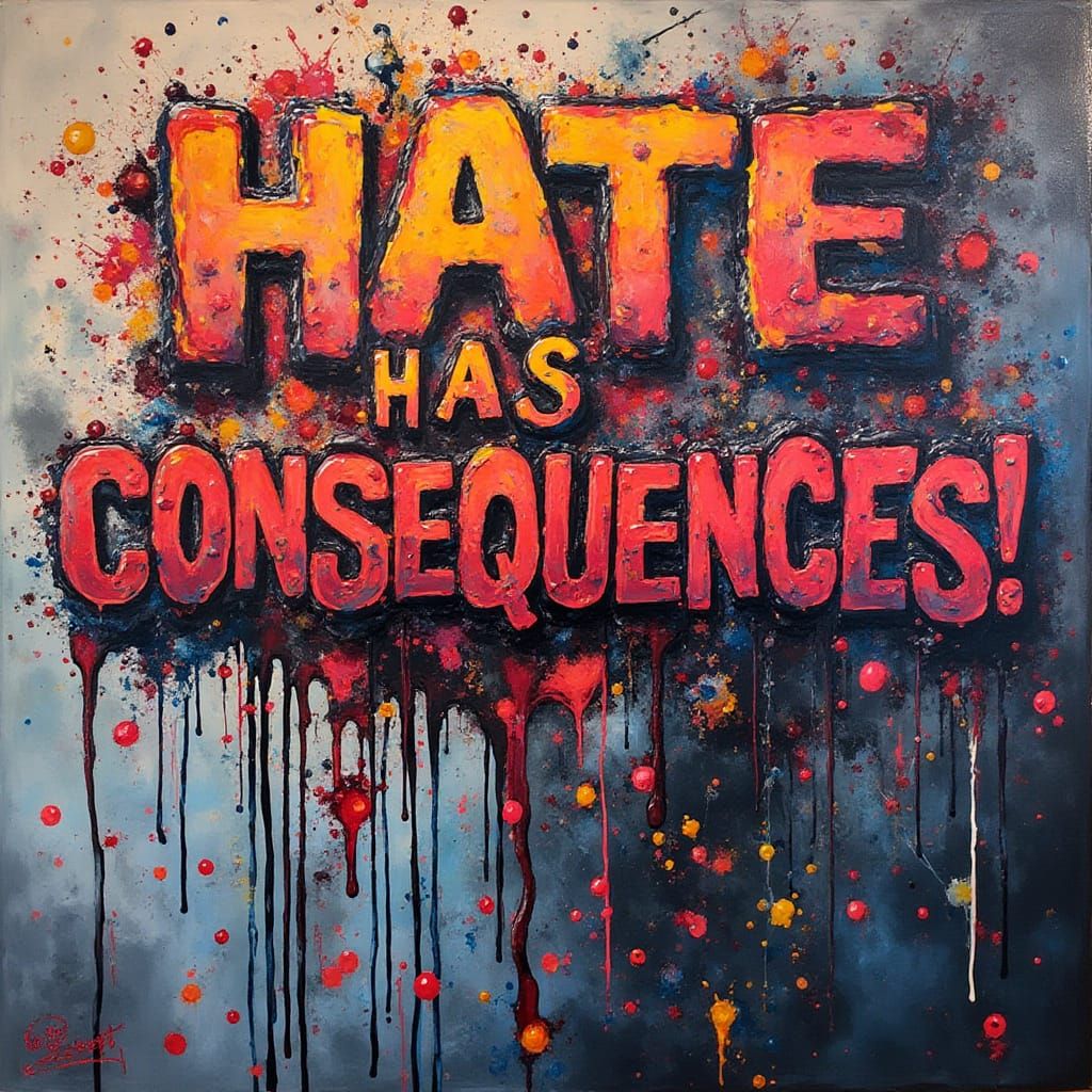 Graffiti Art Declares 'Hate Has Consequences' in Vibrant Sty...