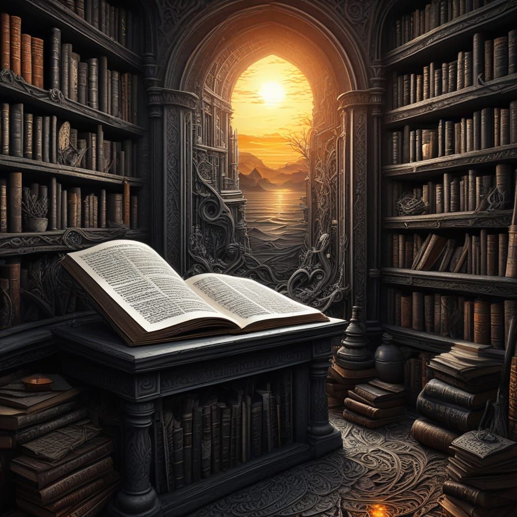 Surreal Medieval Study in Charcoal and Light