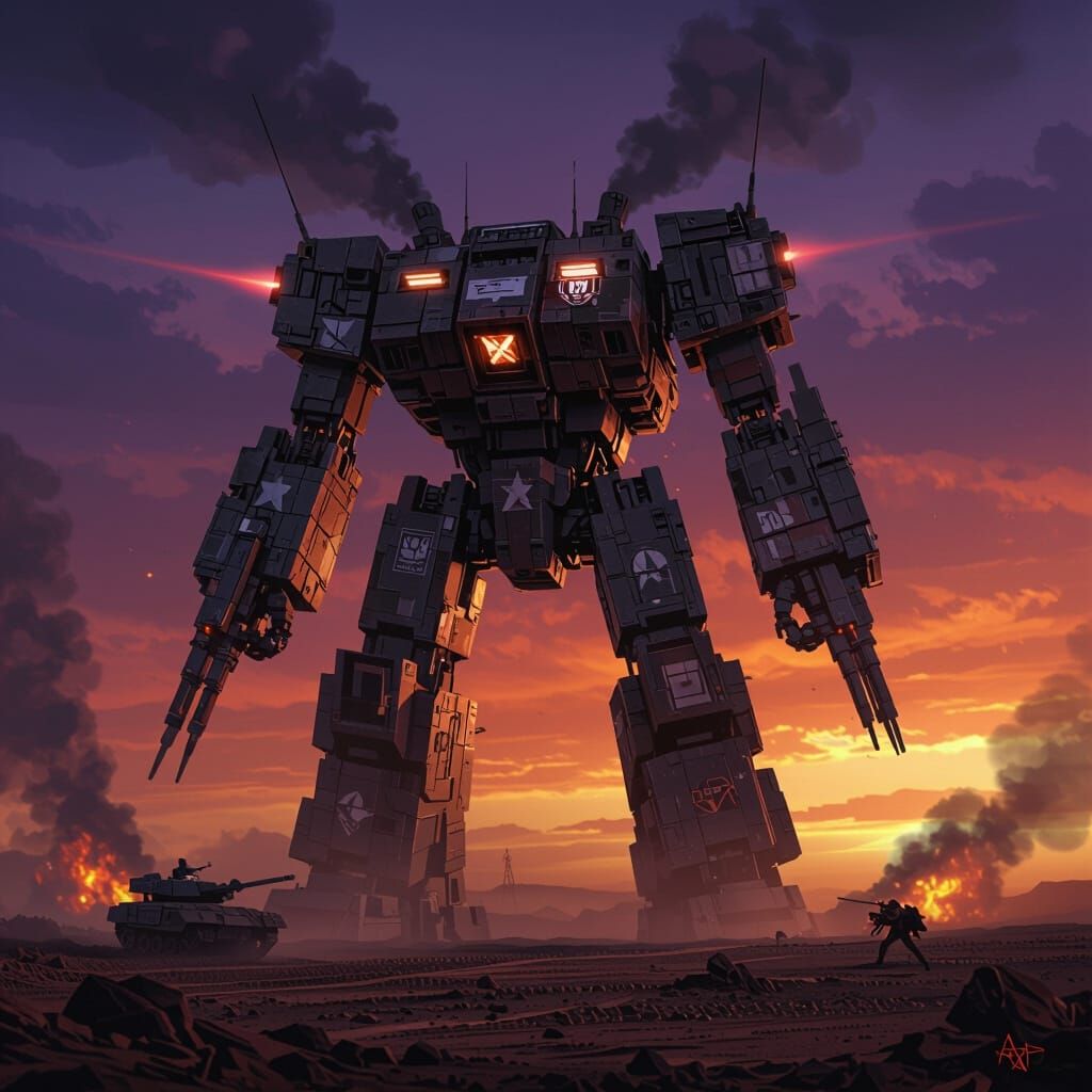 Colossal Transformer in Military Concept Art Style